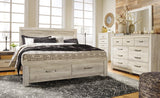 Bellaby Whitewash King Platform Bed in Styled Bedroom Setting
