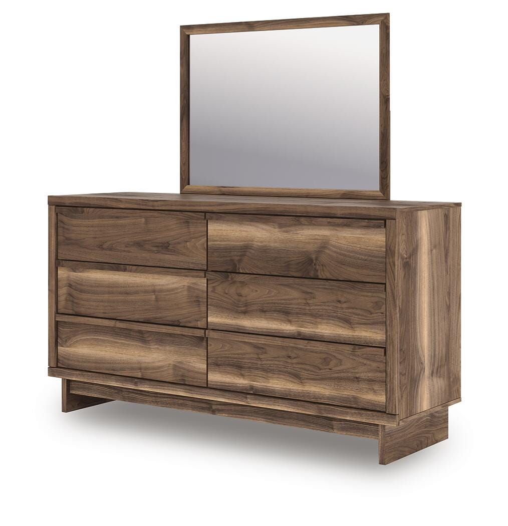 Chirason Brown Dresser and Mirror angled view