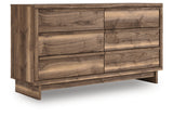 Chirason Brown Dresser close-up on drawer handles