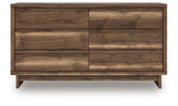 Chirason Brown Dresser with drawers open showing interior