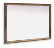 Chirason Brown Bedroom Mirror angled view showing walnut finish