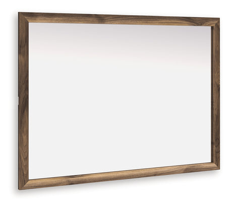 Chirason Brown Bedroom Mirror angled view showing walnut finish