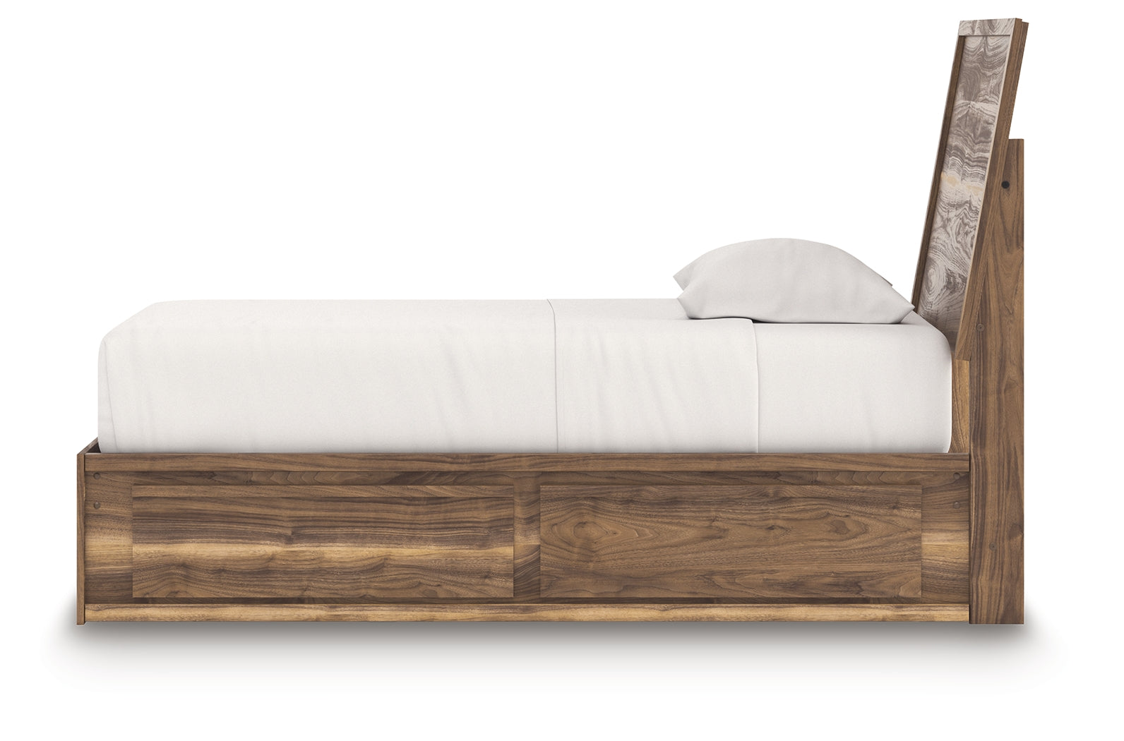 Side view highlighting bed profile