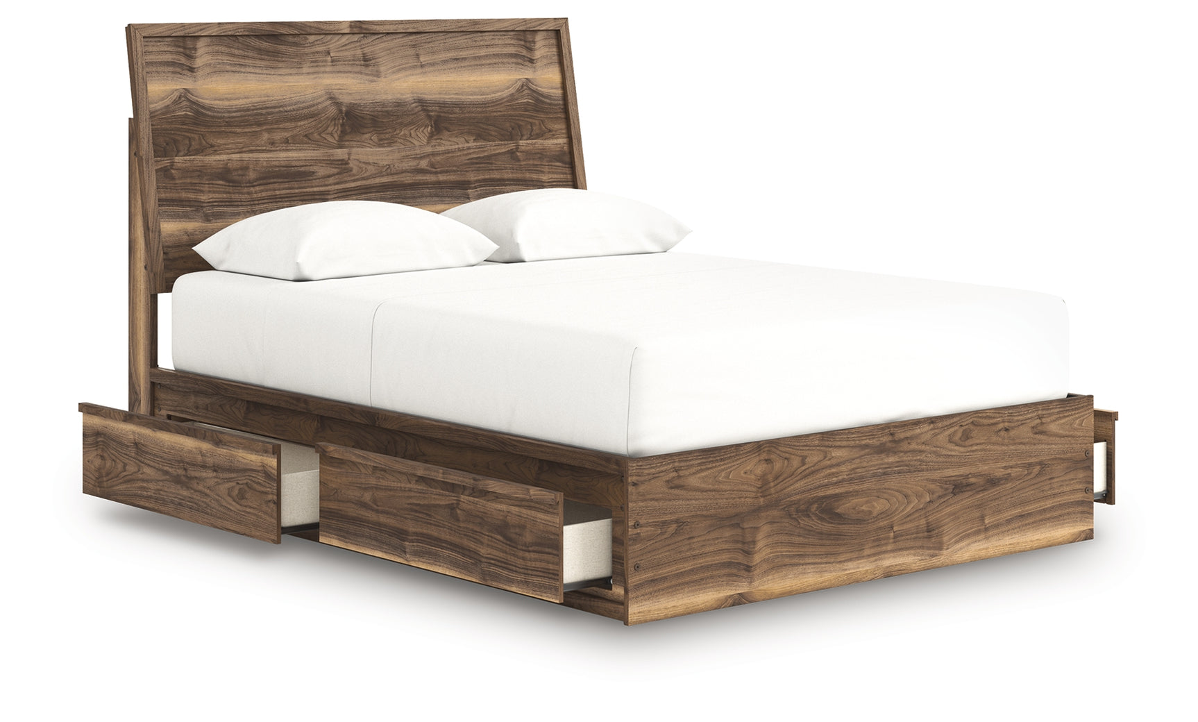 Chirason Brown Queen Panel Bed storage drawer detail