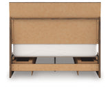 Back view of Chirason Brown Queen Panel Bed