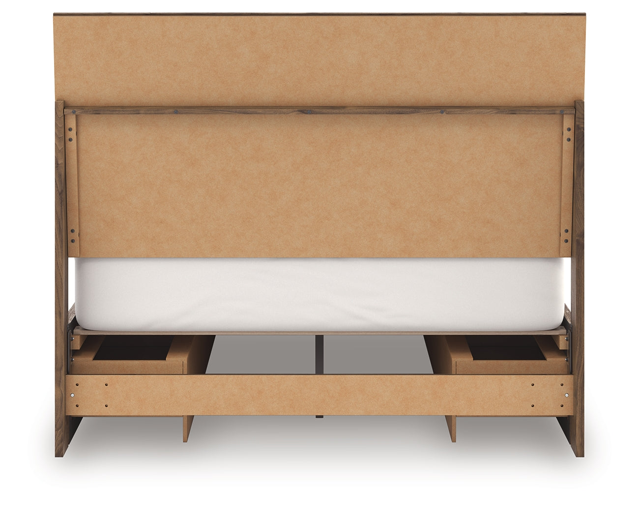 Back view of Chirason Brown Queen Panel Bed