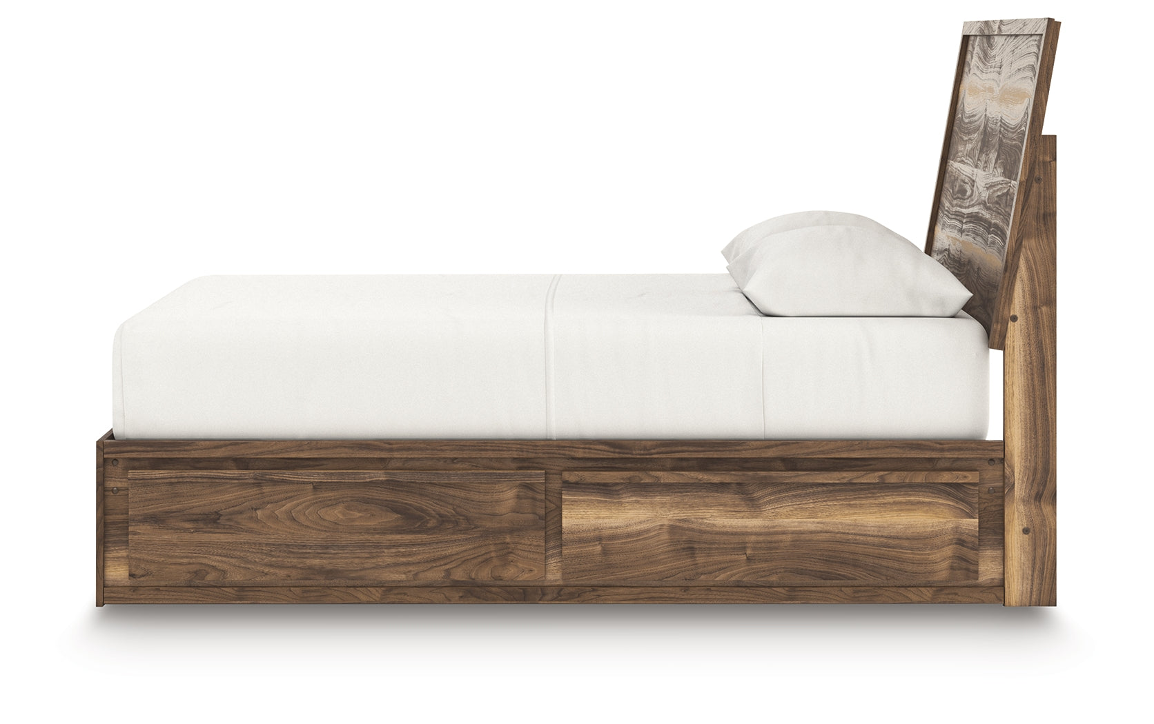 Side alternate angle of Chirason Brown Queen Panel Bed