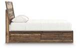 Side view of Chirason Brown Queen Panel Bed