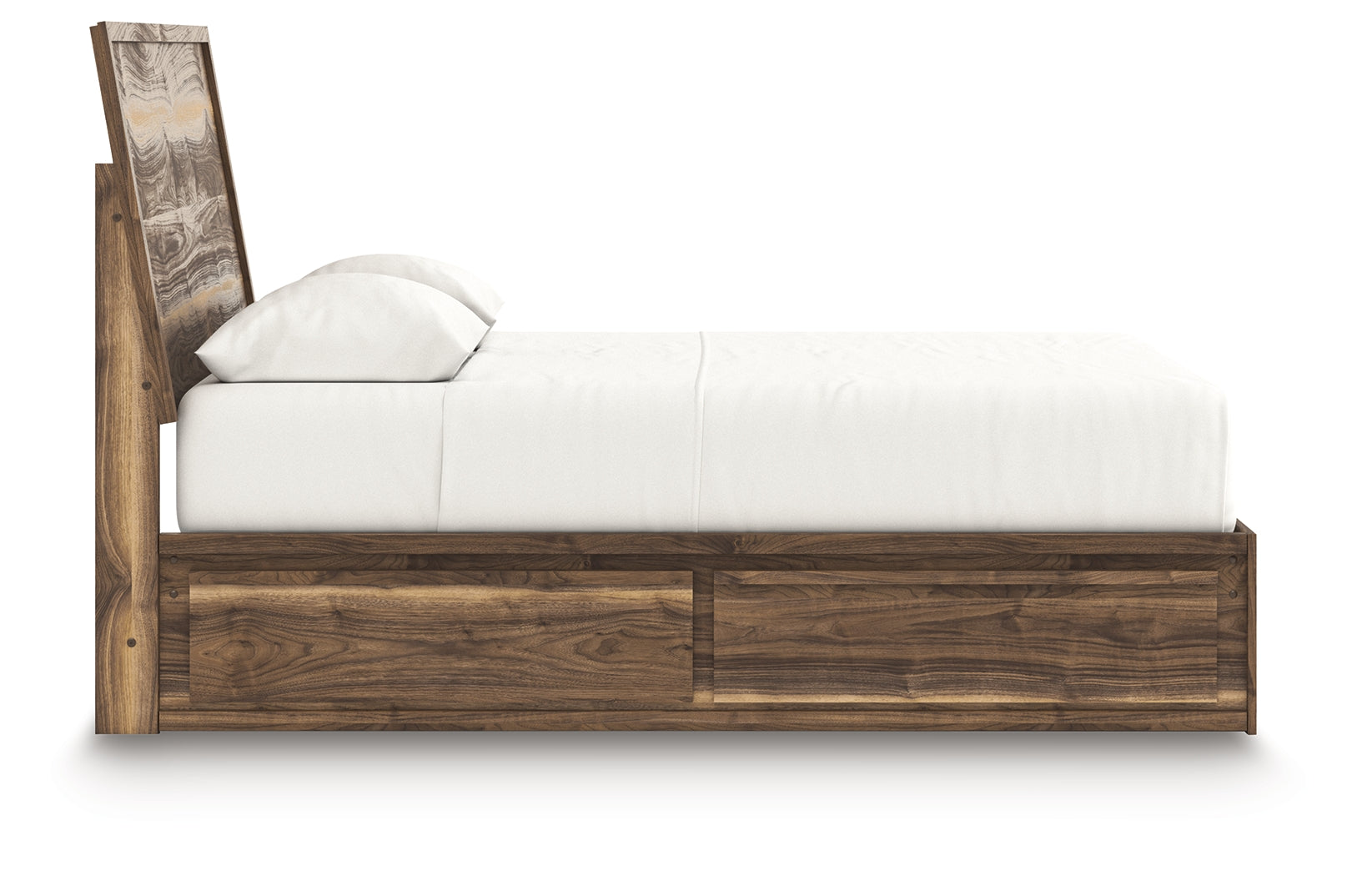 Side view of Chirason Brown Queen Panel Bed