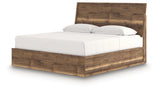 Chirason Brown King Size Panel Bed close-up angle