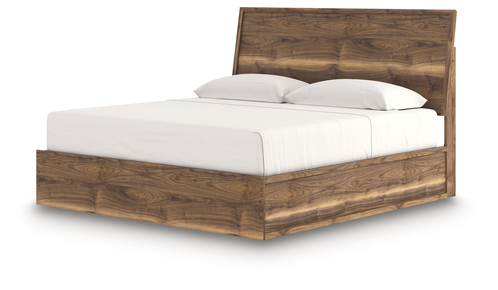 Chirason Brown King Size Panel Bed close-up angle