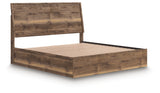 Chirason Brown King Size Panel Bed close-up front