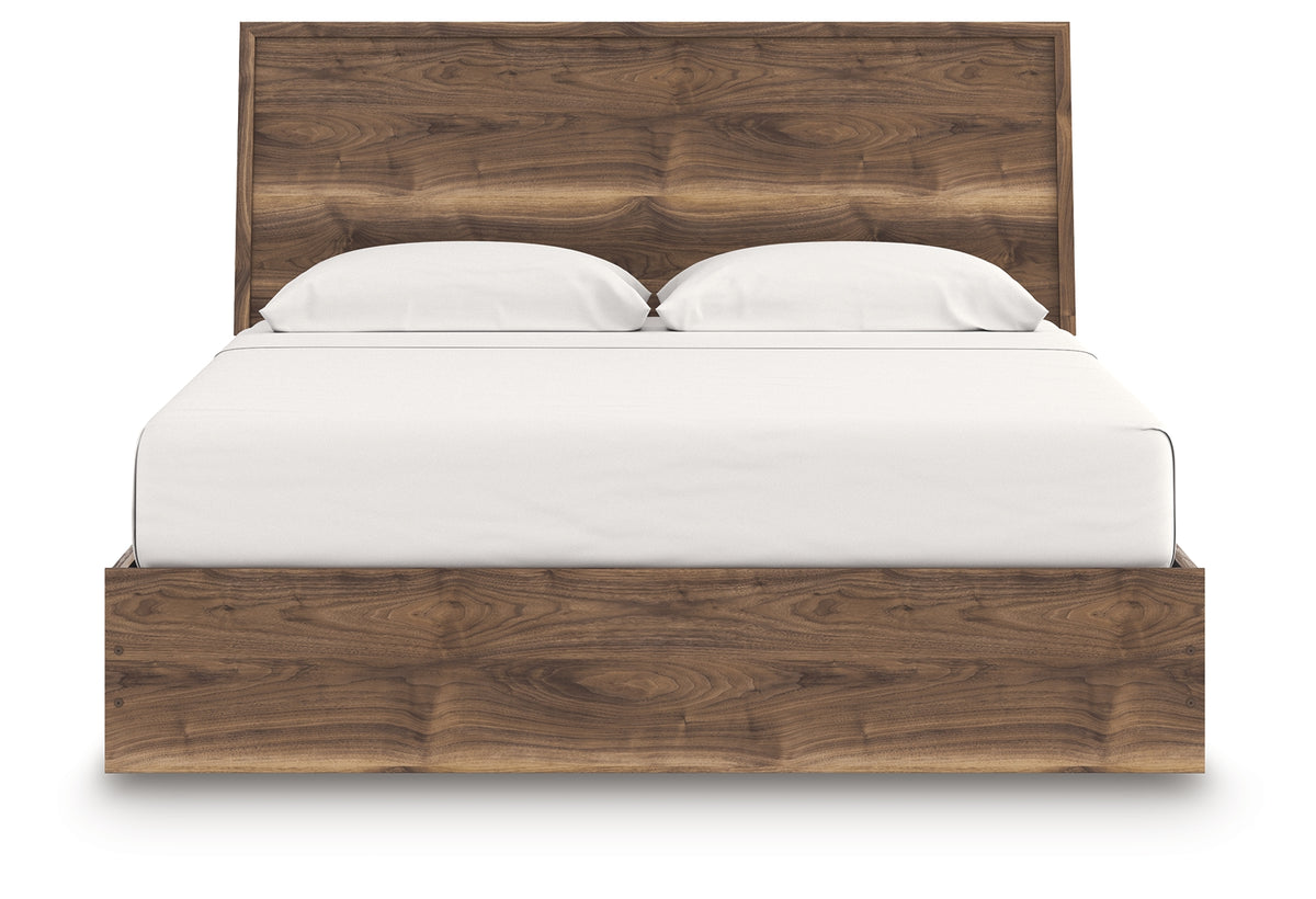 Chirason Brown King Size Panel Bed side view