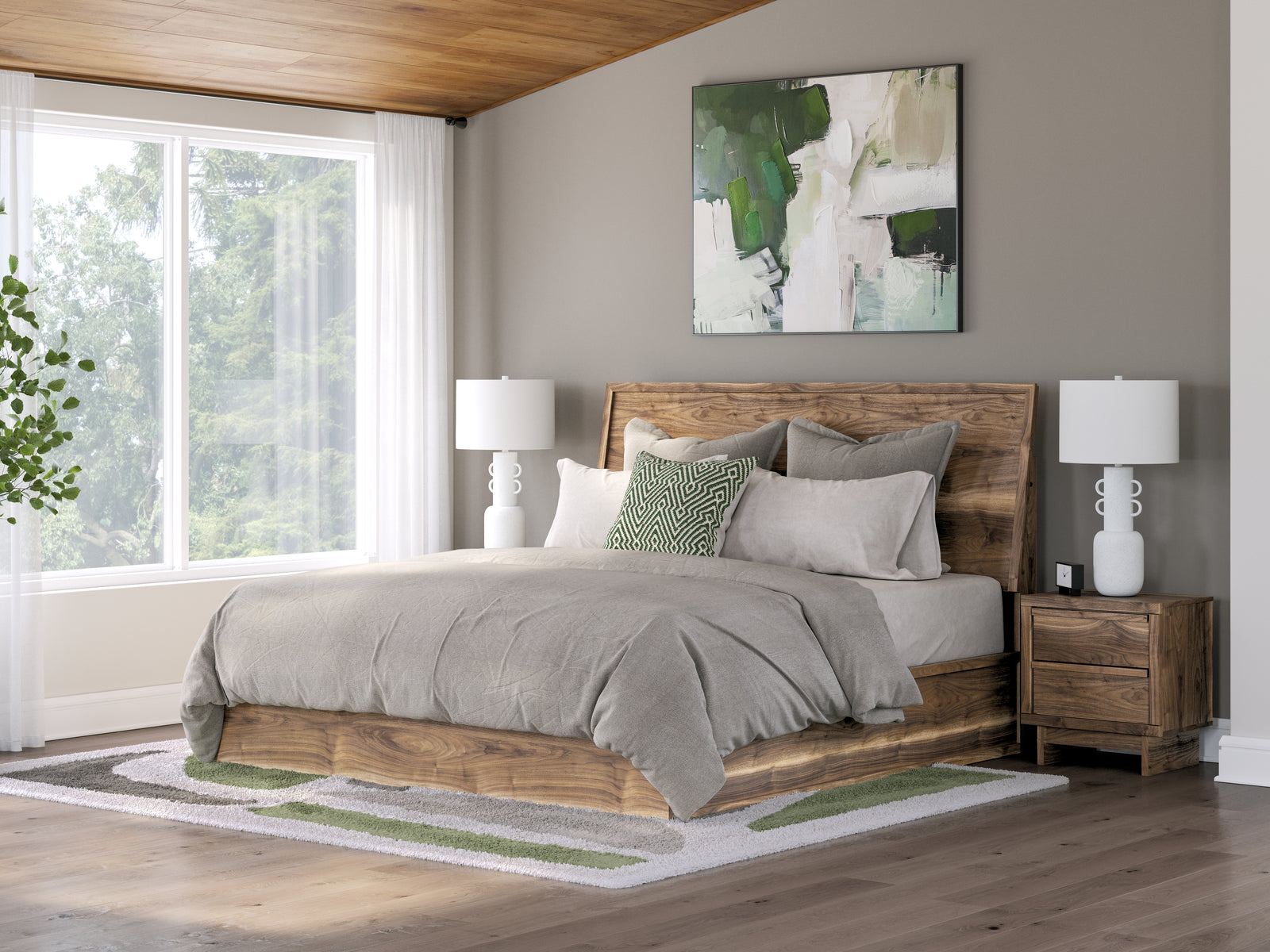Chirason Brown King Panel Bed