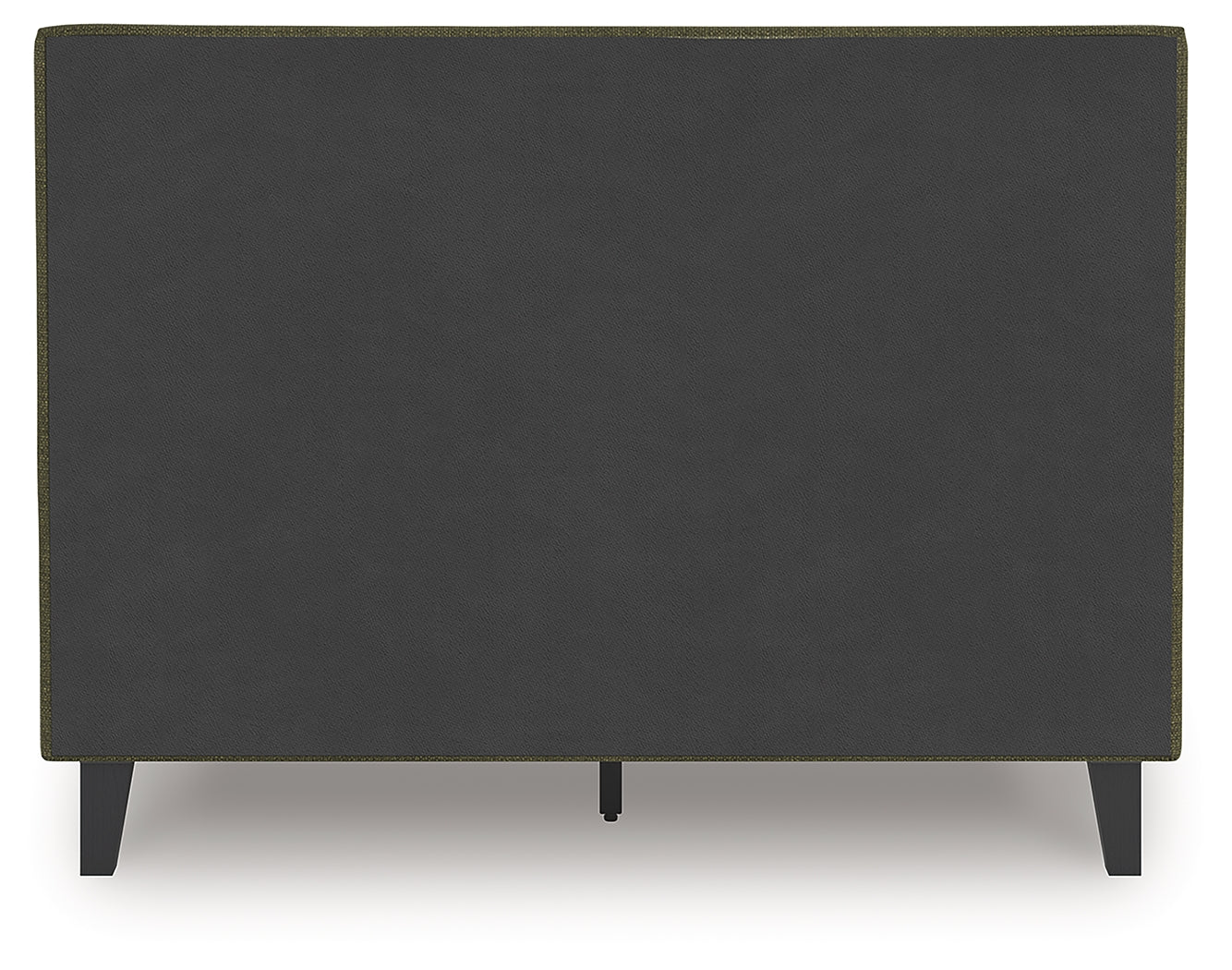 Back view of Chirason sage green upholstered full panel bed