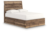 Side angle of Chirason Full Panel Bed showing storage drawers