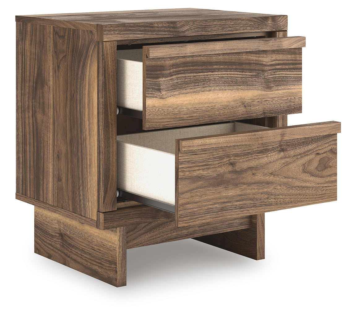 Chirason nightstand drawers opened showing storage