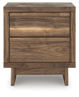 Front-on view of Chirason brown nightstand