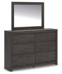 Fraluna Charcoal Dresser and Mirror angled view