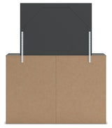Back view of Fraluna Charcoal Dresser