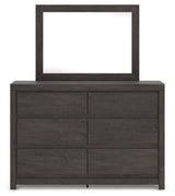 Fraluna Charcoal Dresser and Mirror head-on view