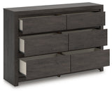 Fraluna Charcoal dresser with drawer open
