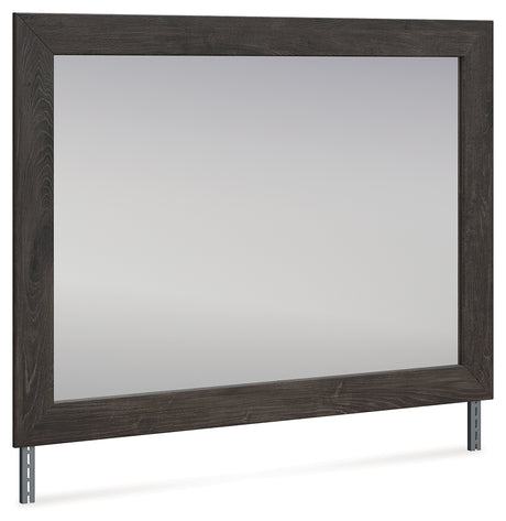 Fraluna Charcoal Bedroom Mirror angled side view