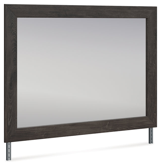 Fraluna Charcoal Bedroom Mirror angled side view