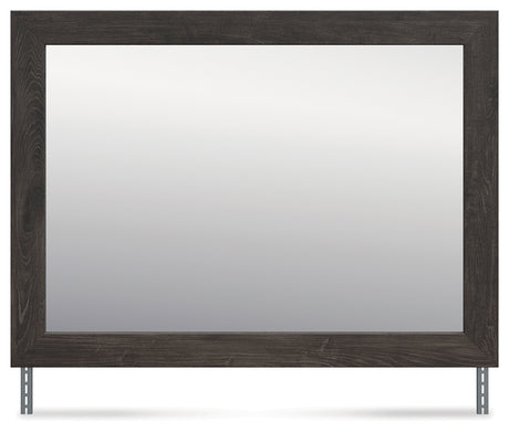 Fraluna Charcoal Bedroom Mirror head-on front view
