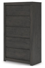Fraluna Chest of Drawers open drawer showing faux linen interior