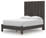 Fraluna Charcoal Queen Panel Bed angled right view