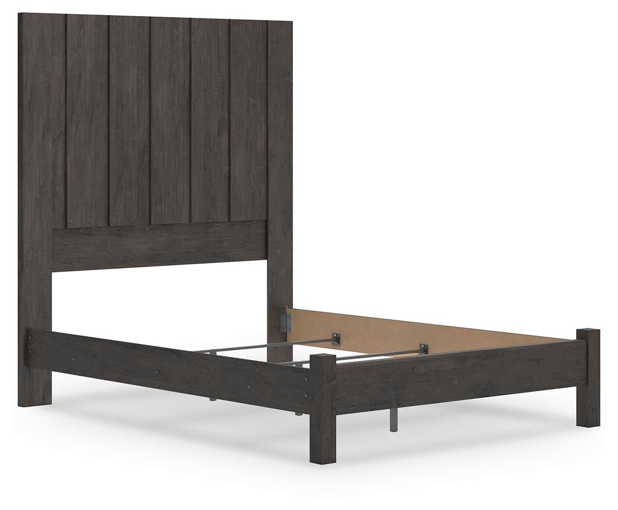Fraluna Charcoal Panel Bedroom Set angled view