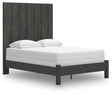 Fraluna Charcoal Queen Panel Bed angled left view