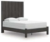 Fraluna Charcoal Queen Panel Bed angled left view