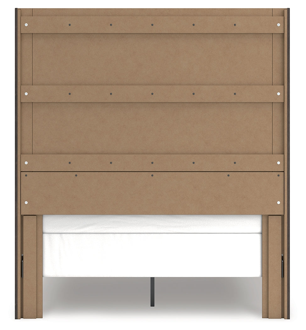 Fraluna Charcoal Queen Panel Bed back view
