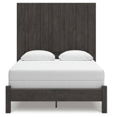 Fraluna Charcoal Queen Panel Bed headboard front view