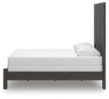 Fraluna Charcoal Queen Panel Bed side angle view