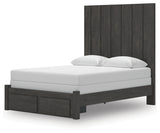 Fraluna Charcoal Queen Panel Storage Bed alternate angle
