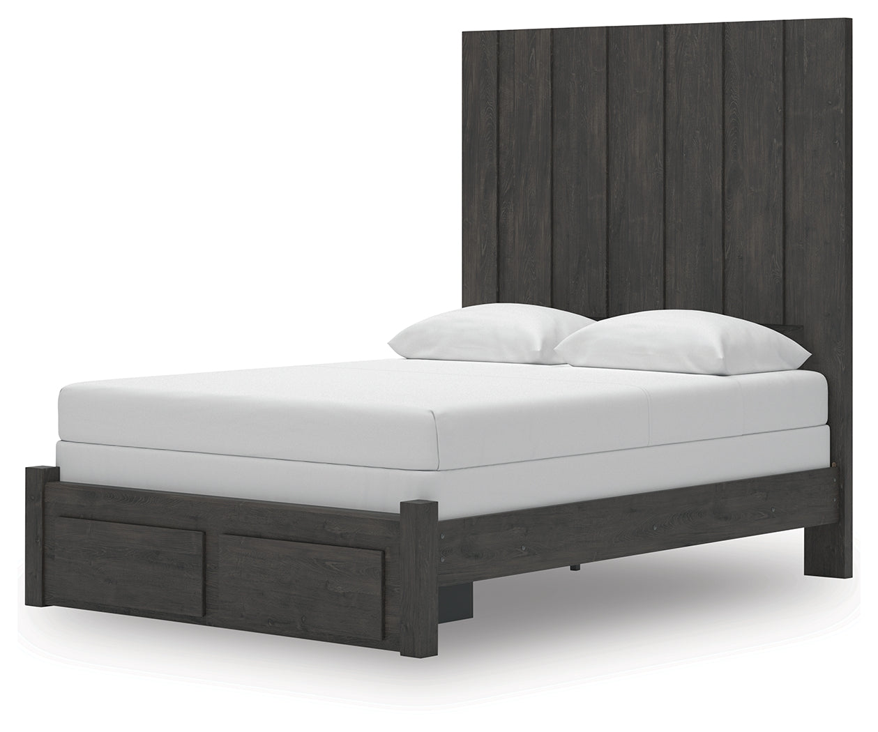 Fraluna Charcoal Queen Panel Storage Bed alternate angle