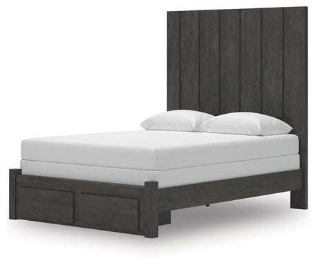 Fraluna Charcoal Queen Panel Storage Bed alternate angle
