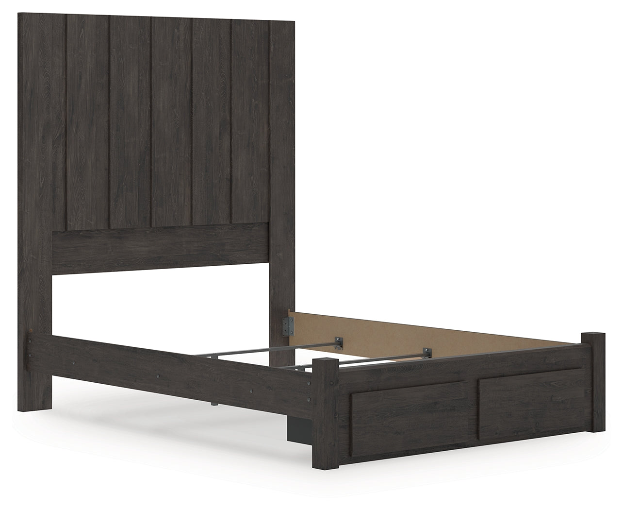 Fraluna Charcoal Queen Panel Storage Bed night mode view