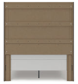 Fraluna Charcoal Queen Panel Storage Bed rear view