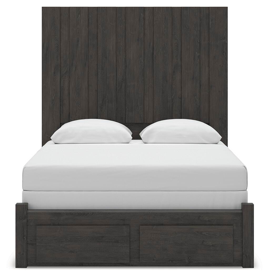 Fraluna Charcoal Panel Storage Bedroom Set view 3