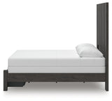 Fraluna Charcoal Queen Panel Storage Bed side alternate