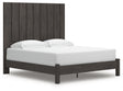 Fraluna Charcoal King Panel Bed angled front view
