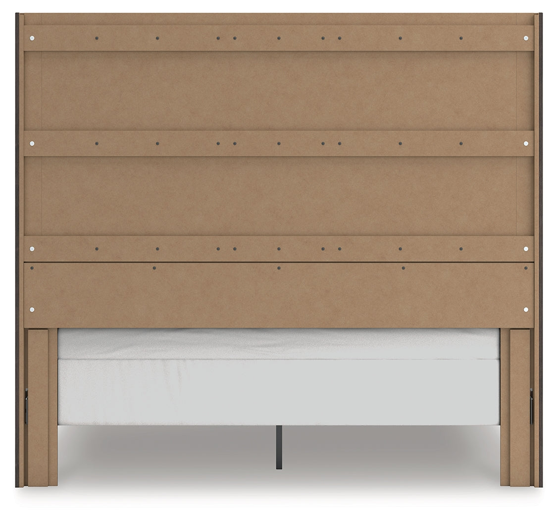 Fraluna Charcoal King Panel Bed back view