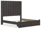 Fraluna Charcoal King Panel Storage Bed close-up of headboard