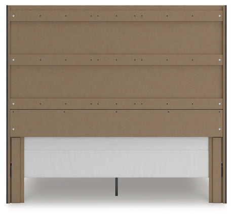Fraluna Charcoal King Panel Storage Bed back view