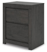 Fraluna Charcoal Nightstand open drawers