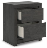 Fraluna Charcoal Nightstand drawer detail